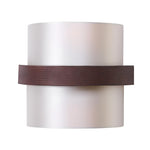 Allegra 2 Light Wall Light- Leather Effect With Bespoke Shade