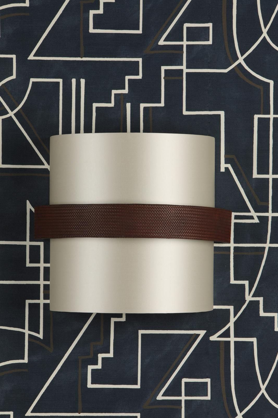 Allegra 2 Light Wall Light- Leather Effect With Bespoke Shade