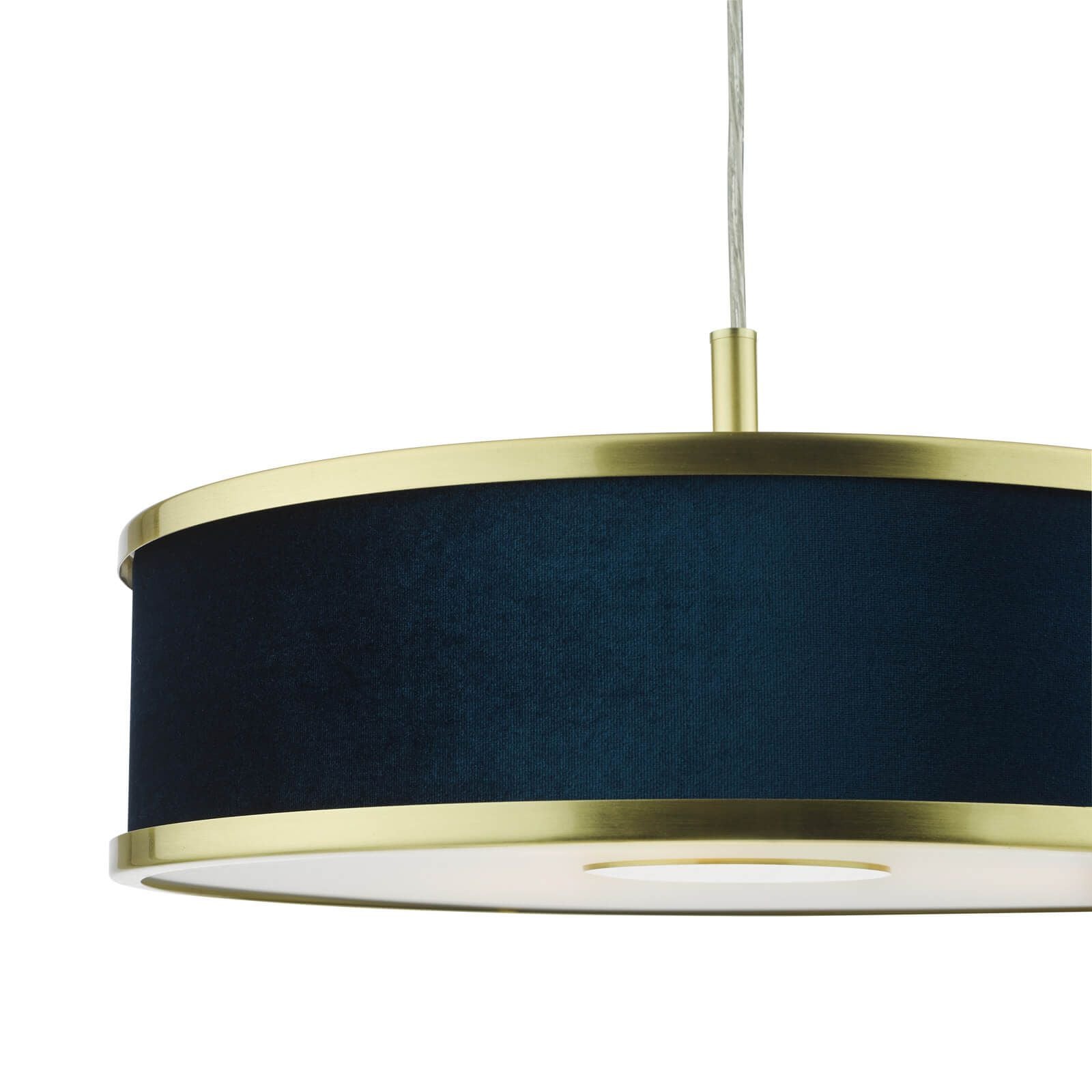 Alvaro 3/6Lt Centre Ceiling Pendant, Brushed Brass With Blue Shade/Polished Chrome Ivory/Antique Bronze