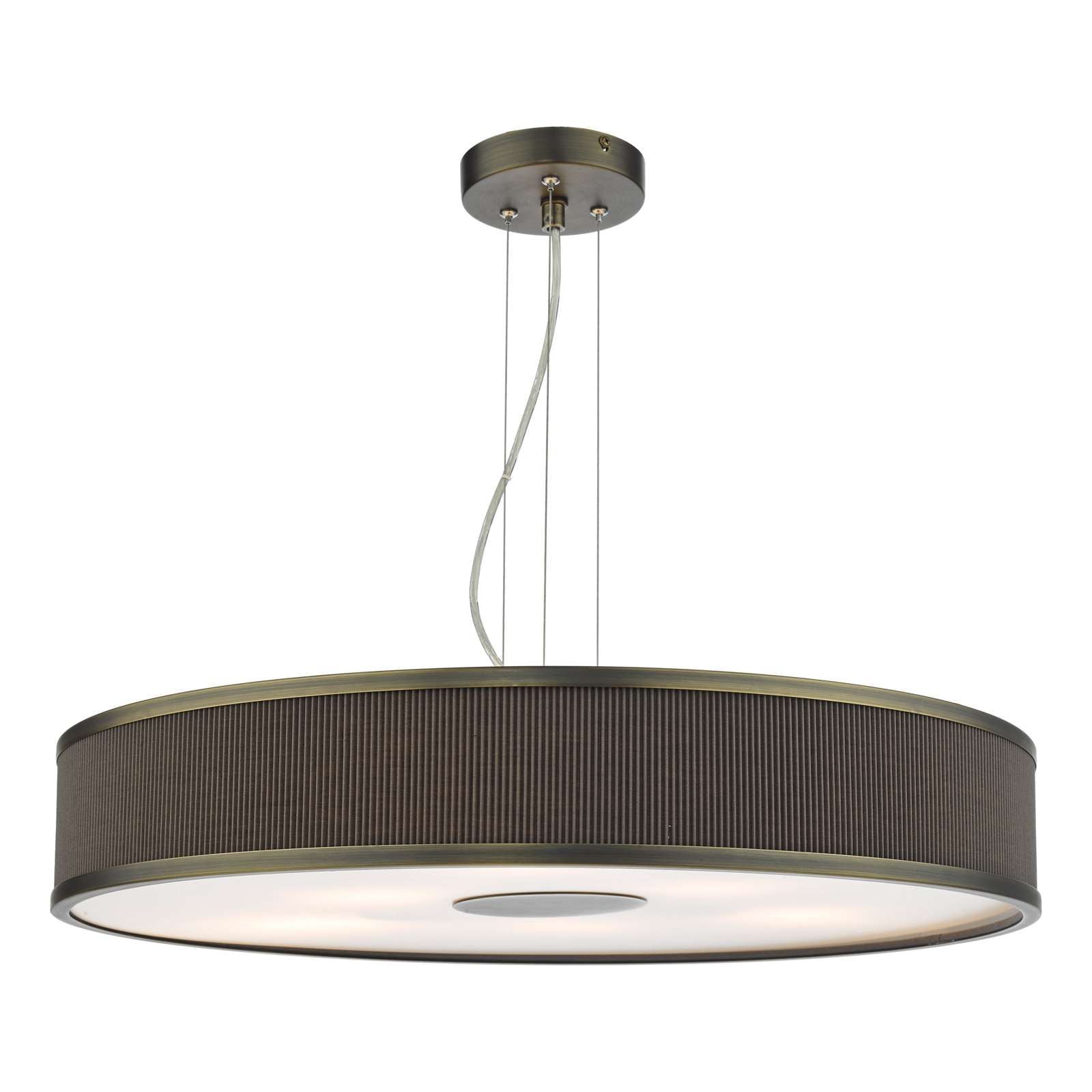 Alvaro 3/6Lt Centre Ceiling Pendant, Brushed Brass With Blue Shade/Polished Chrome Ivory/Antique Bronze
