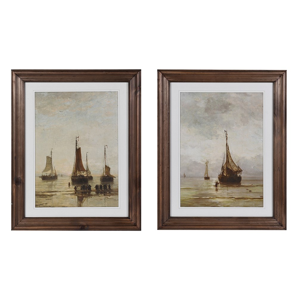 Set of 2 Ships Wall Art - Christmas Gift