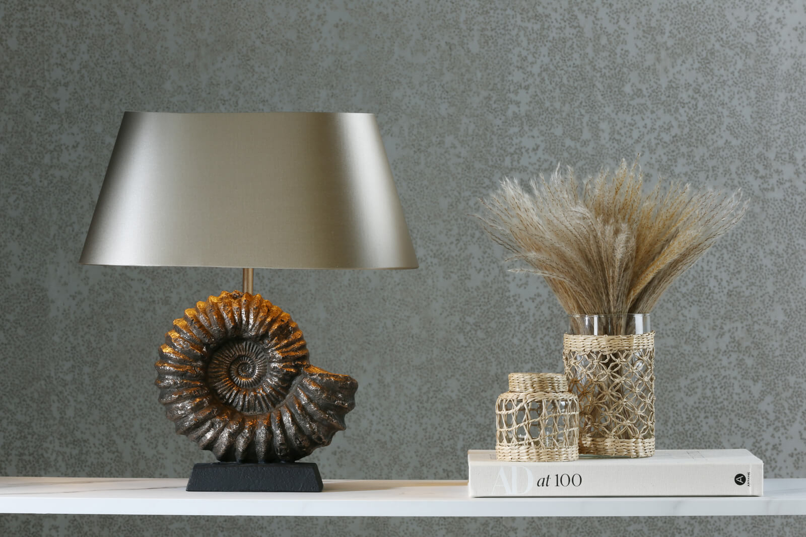 Ammonite Table Lamp In Bronze, Sold Base Only E27