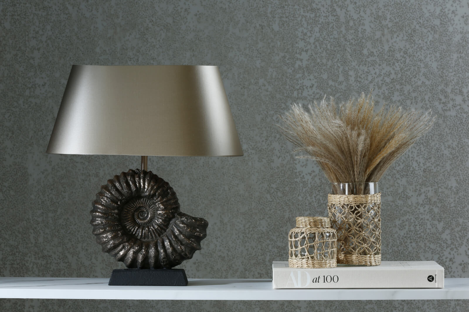 Ammonite Table Lamp In Bronze, Sold Base Only E27