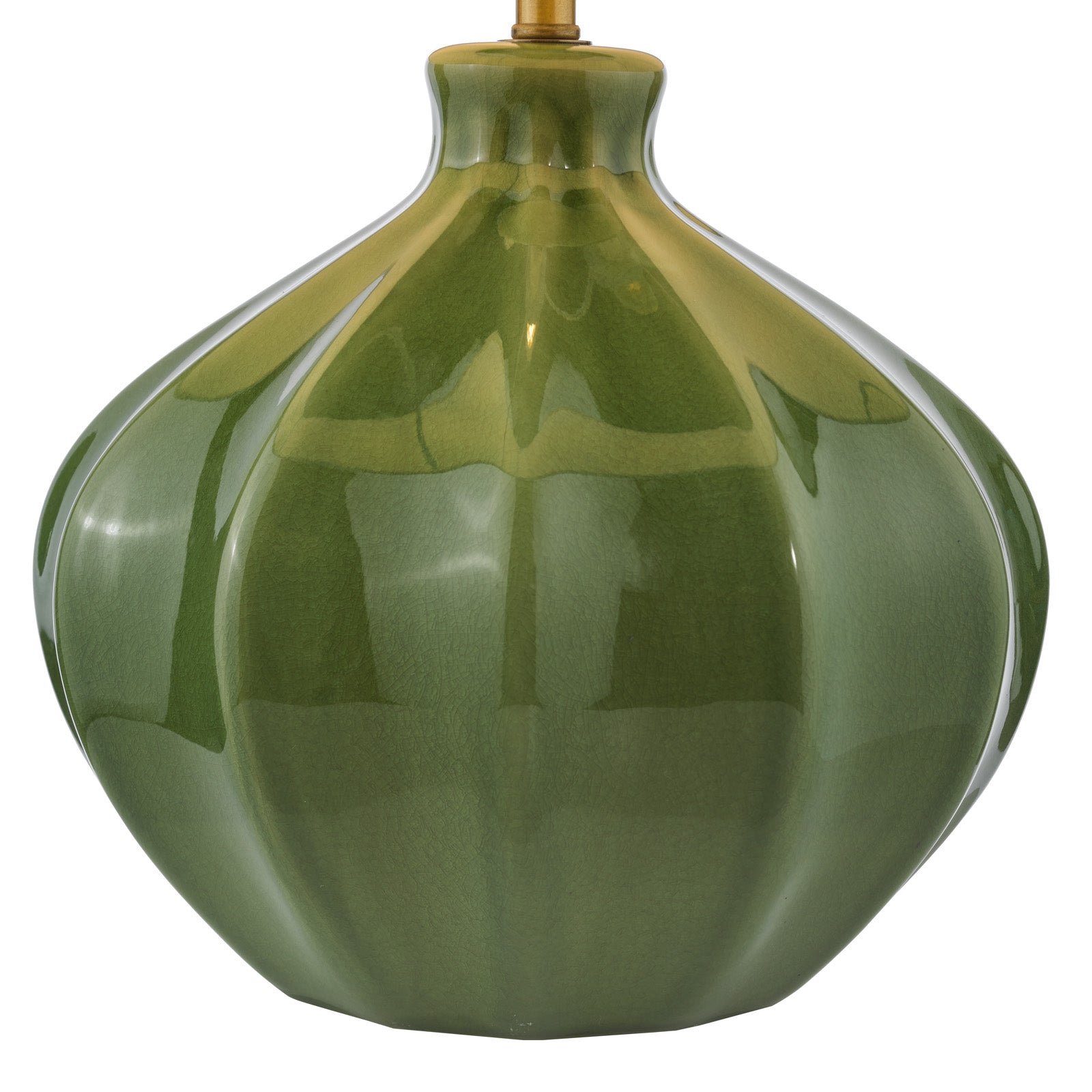 Amrita Ceramic Table Lamp Red/ Green and Antique Brass Base Only
