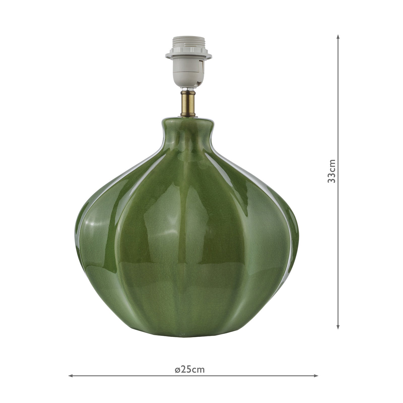 Amrita Ceramic Table Lamp Red/ Green and Antique Brass Base Only