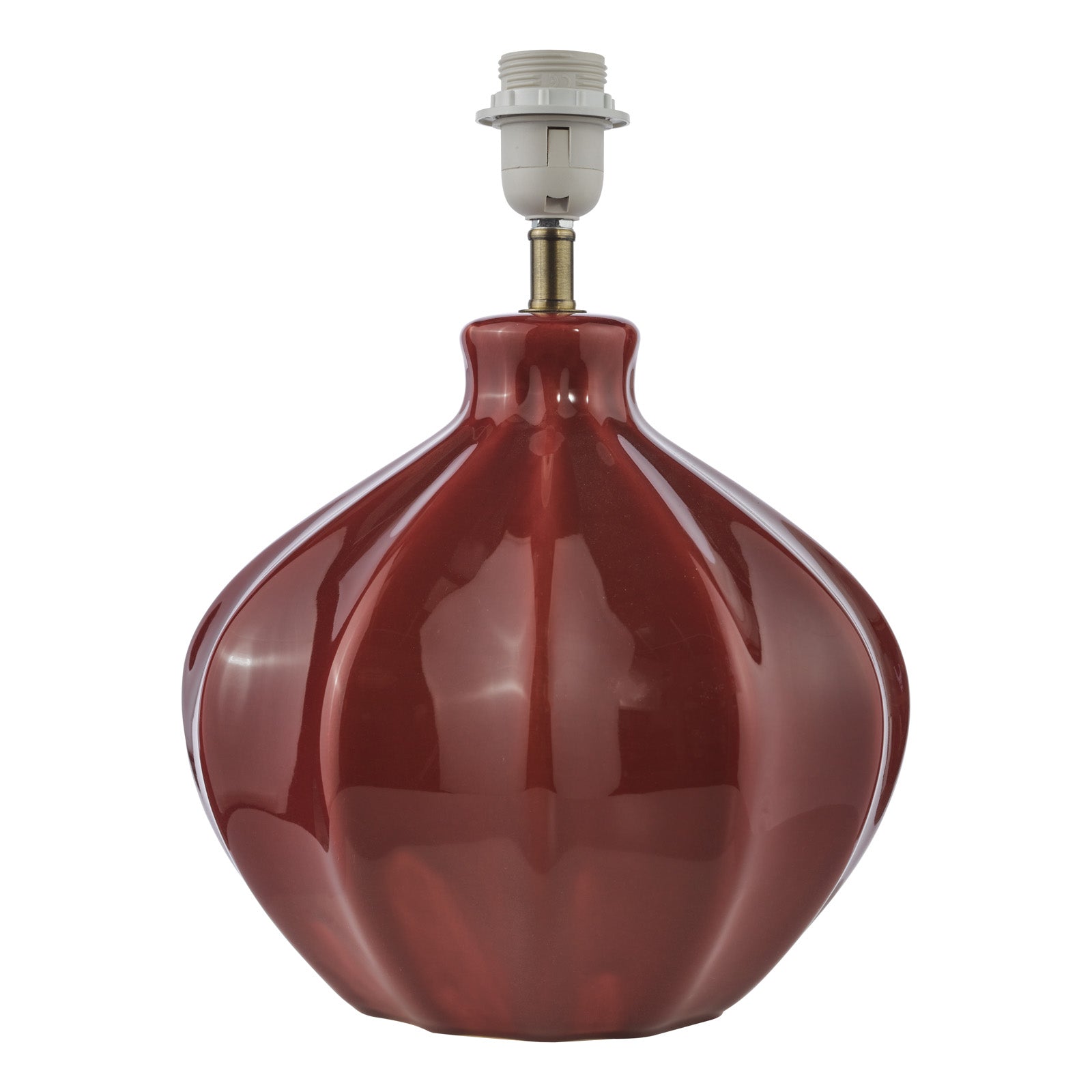Amrita Ceramic Table Lamp Red/ Green and Antique Brass Base Only