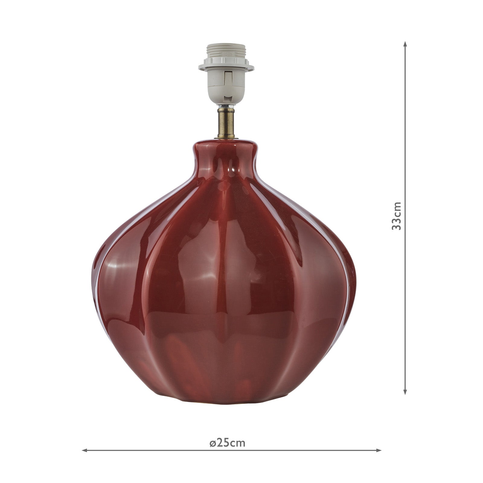 Amrita Ceramic Table Lamp Red/ Green and Antique Brass Base Only