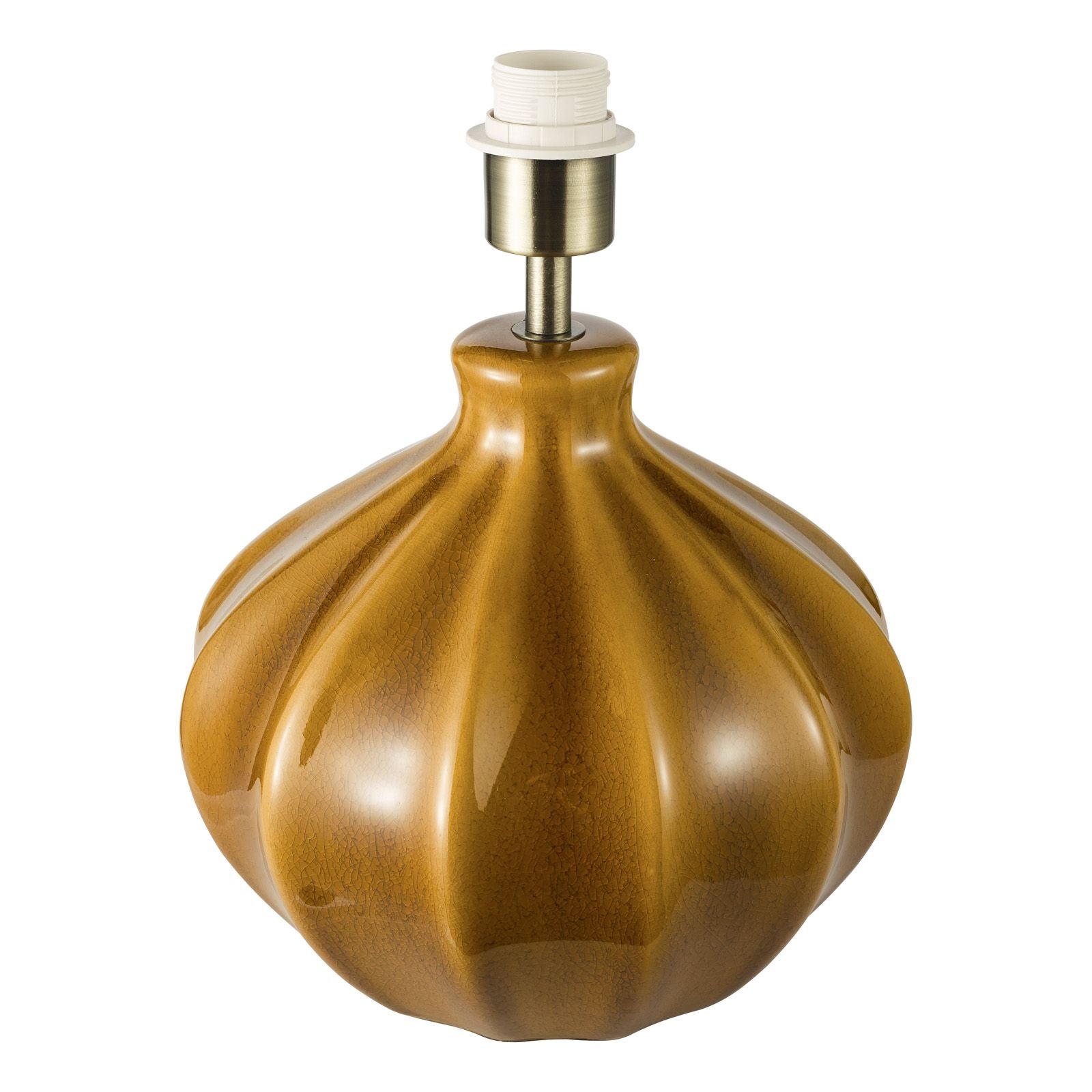 Amrita Table Lamp- Caramel and Antique Brass Base Only