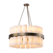 Anais 36 Light Pendant Opal Glass and Antique Brass