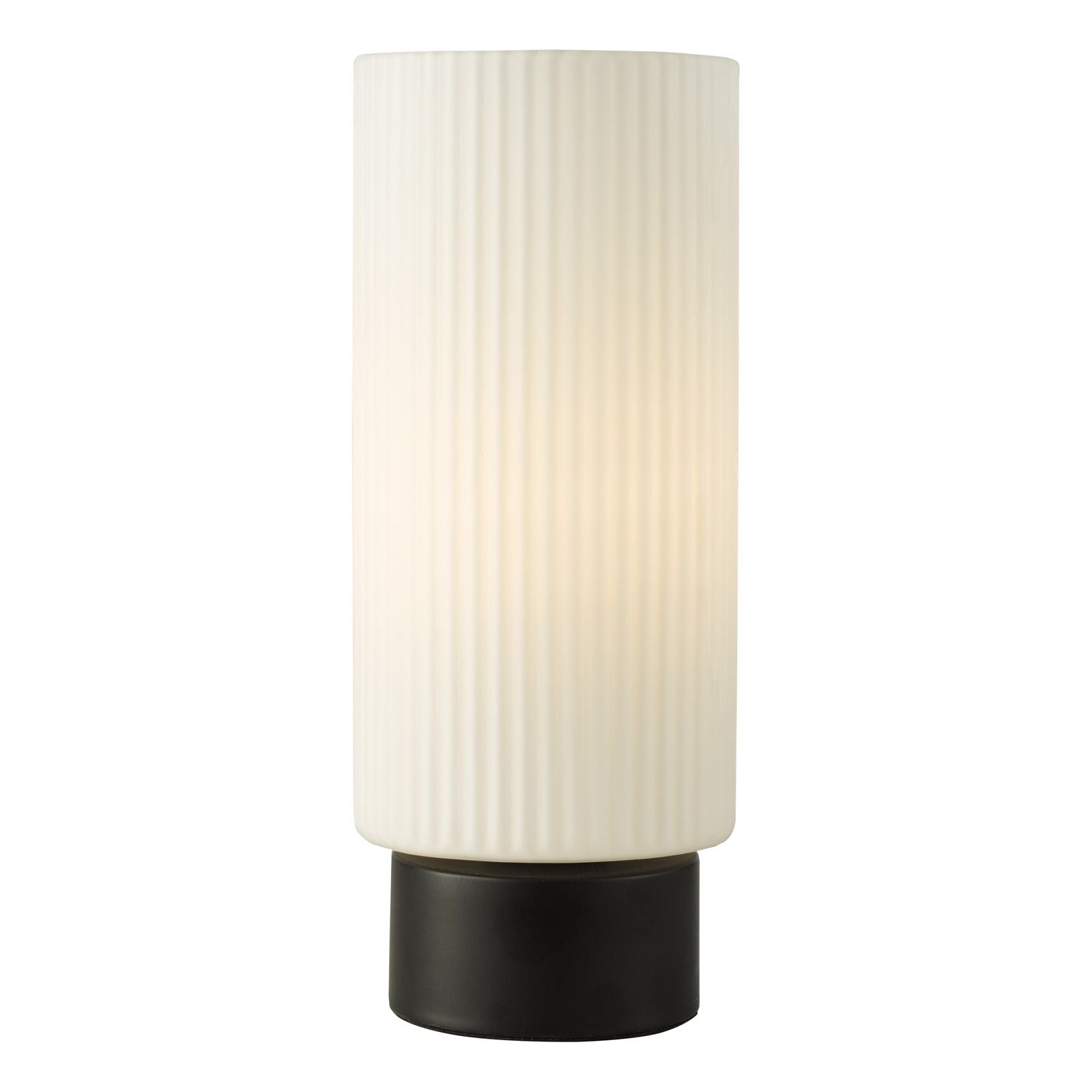 Aneska Table Lamp- Matt Black and Opal Glass