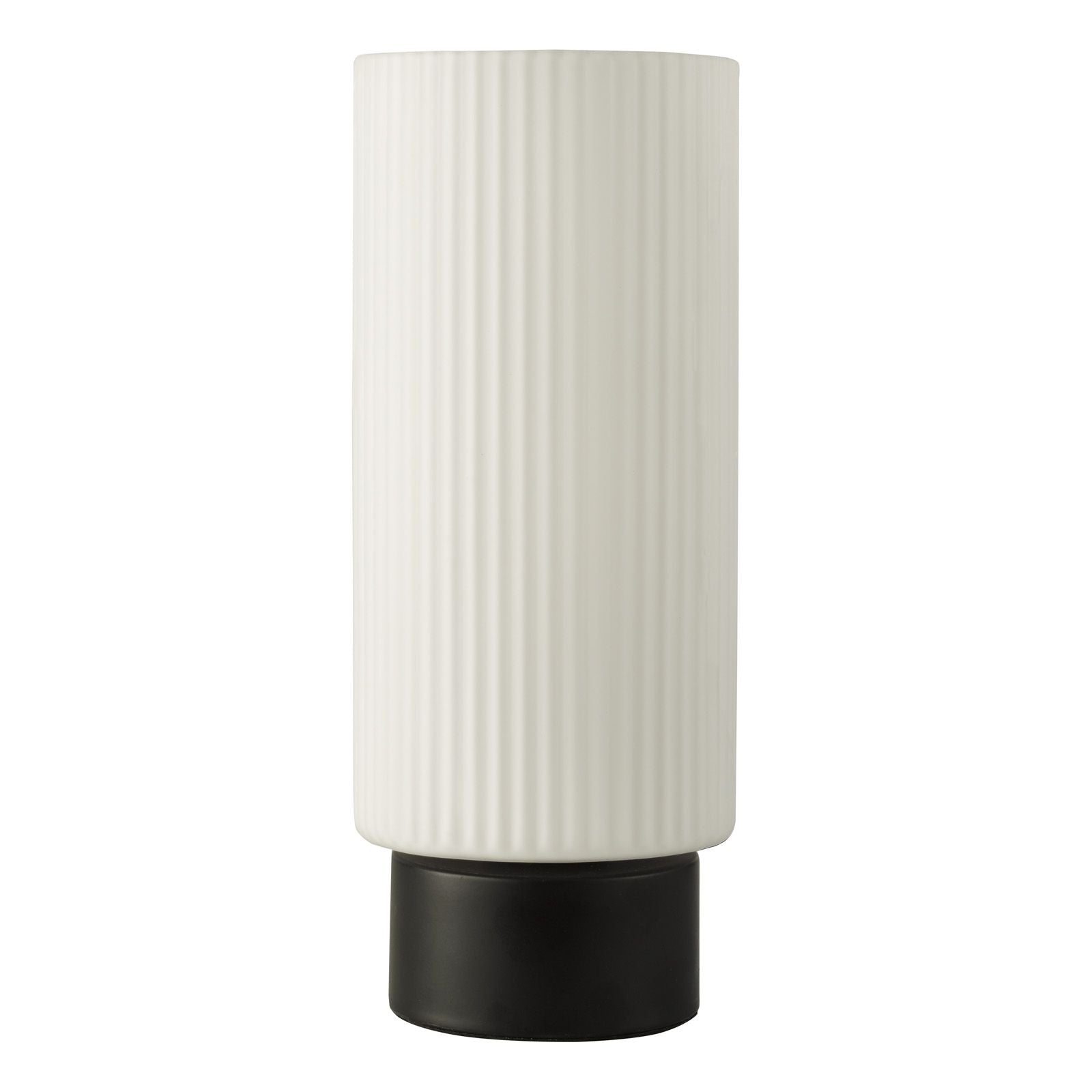 Aneska Table Lamp- Matt Black and Opal Glass