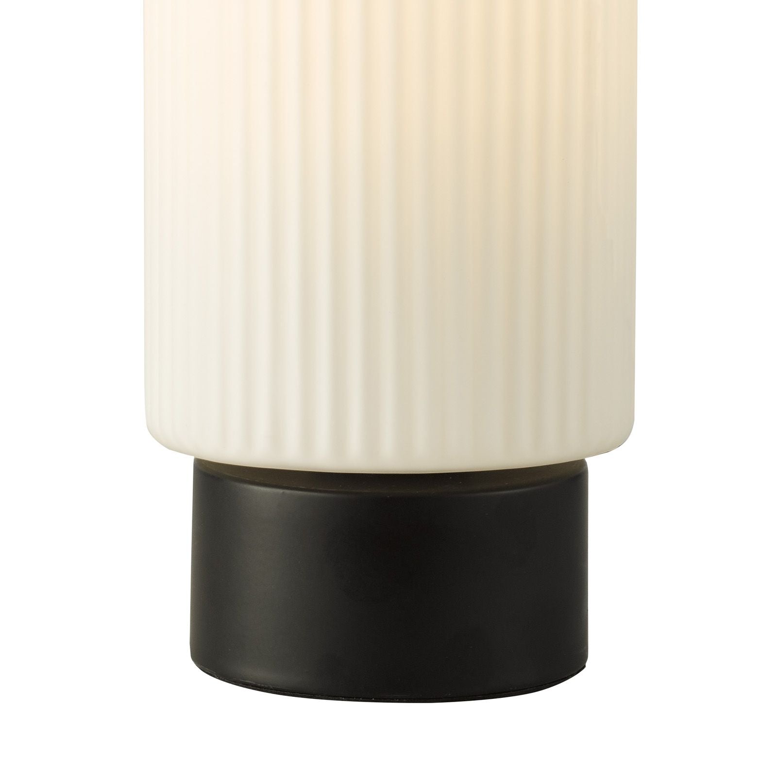 Aneska Table Lamp- Matt Black and Opal Glass