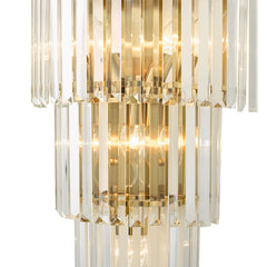 Angel 6 Light Wall Light Crystal and Antique Gold