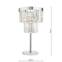 Angel 4 Light Table Lamp Polished Chrome Crystal E14