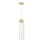 Anouk Pendant Ribbed Glass and Brushed Brass