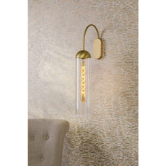 Anouk Wall Light Ribbed Glass and Brushed Brass