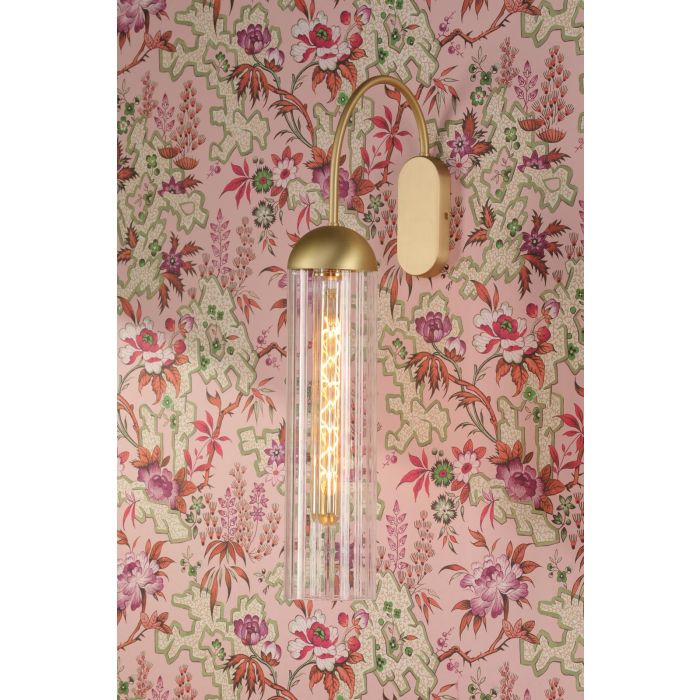 Anouk Wall Light Ribbed Glass and Brushed Brass