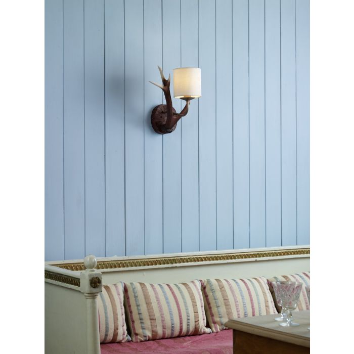 David Hunt Antler Wall Light Small complete with Shade