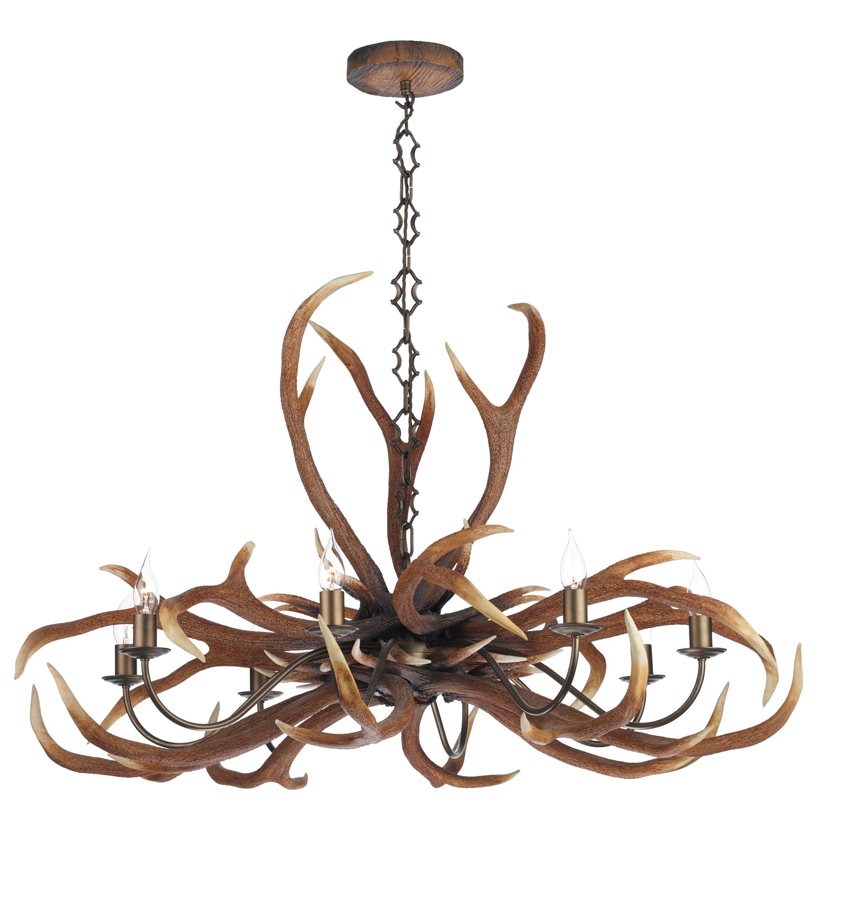 David Hunt Antler Emperor 8 Light Multi-Arm Pendant Fitting Only Matt Bronze