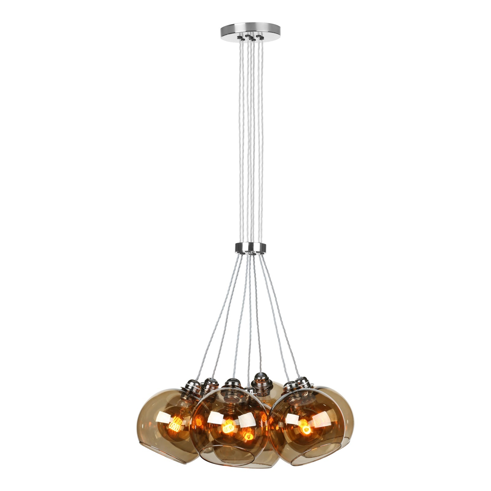 Apollo seven light pendant In Various Finishes E27
