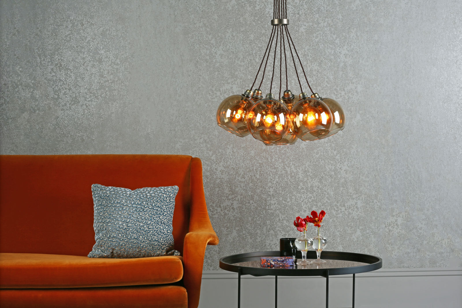 Apollo seven light pendant In Various Finishes E27