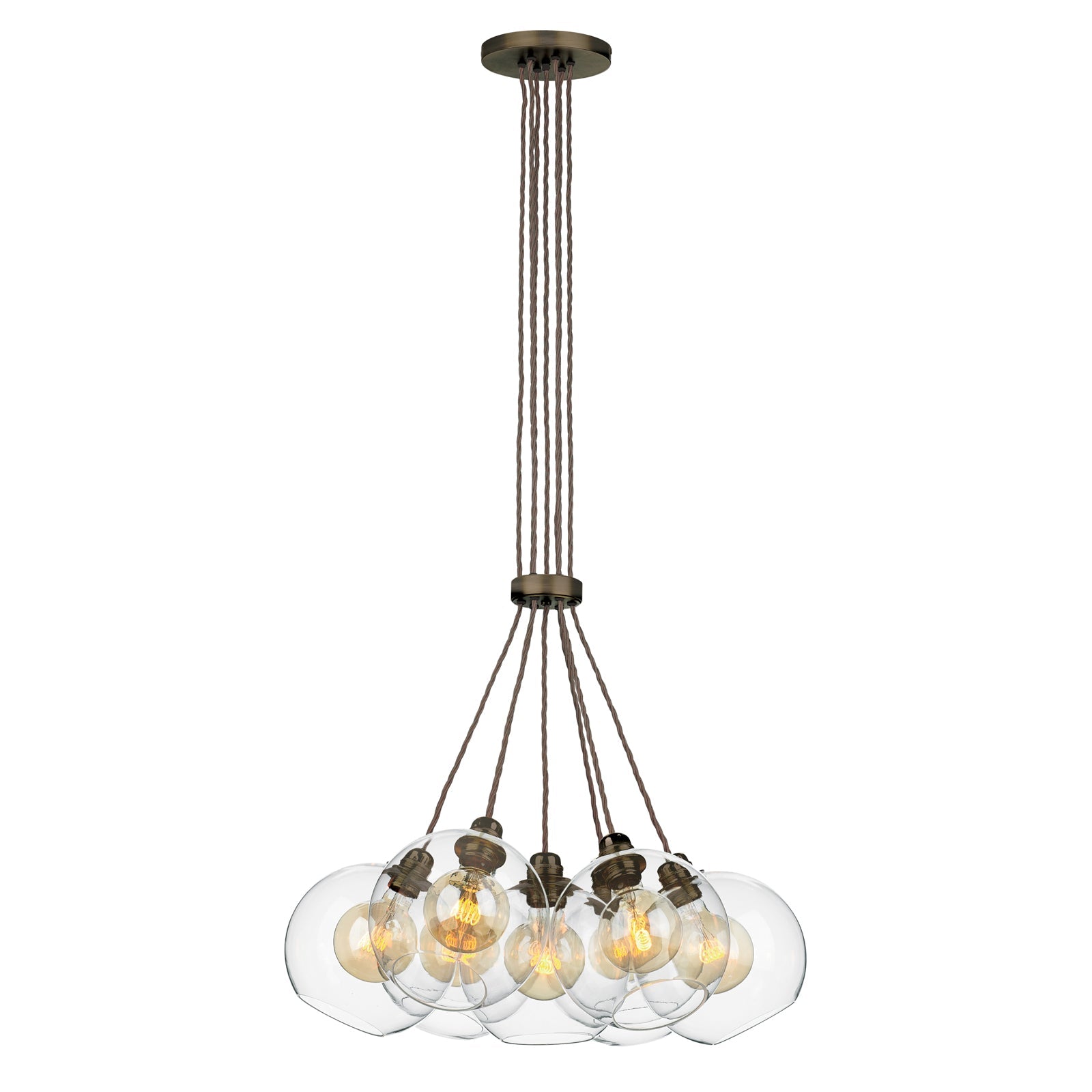 Apollo seven light pendant In Various Finishes E27
