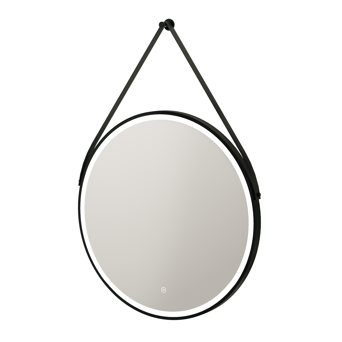 Feya Frame Black/Brushed Brass Round with Feature Strap/Without Strap - Bathroom Mirror With LED Light IP44