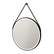 Feya Frame Black/Brushed Brass Round with Feature Strap/Without Strap - Bathroom Mirror With LED Light IP44