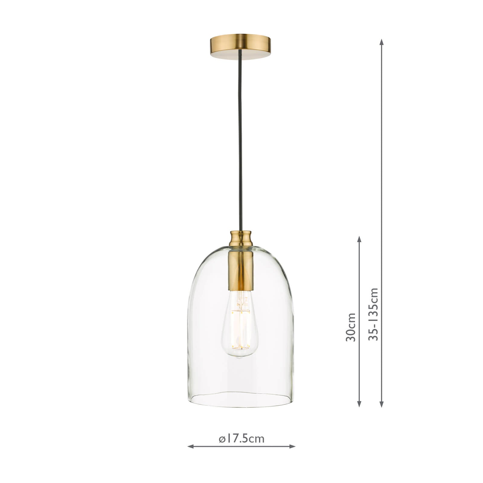 Archie Pendant  - Satin Bronze & Glass