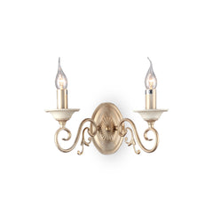 Perla Indoor Double Wall Light - Cream With Gold Finish