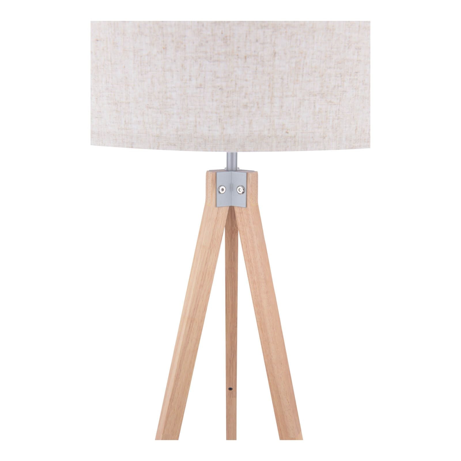 Armitage Tripod Floor Lamp Dark/Light Wood With Shade E27