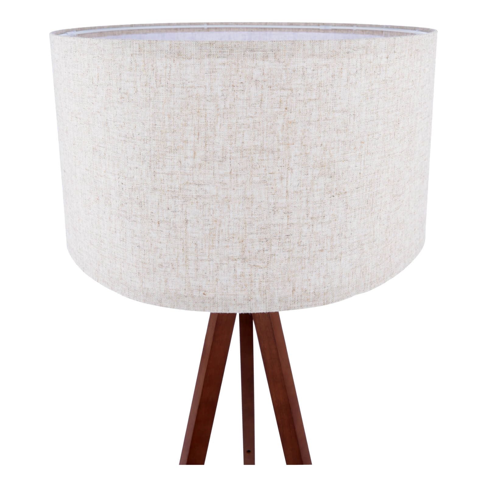Armitage Tripod Floor Lamp Dark/Light Wood With Shade E27