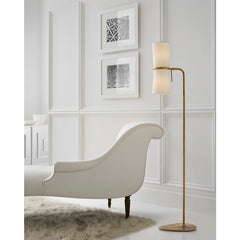 Clarkson Floor Lamp- Black/ Antique Brass Finishes