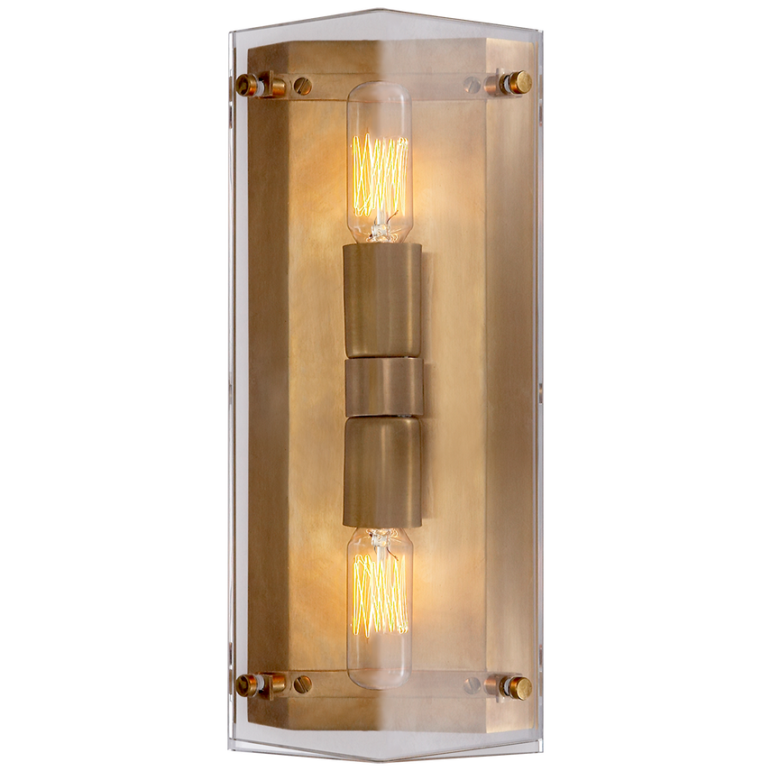 Clayton Crystal Wall Sconce - Nickel/Brass