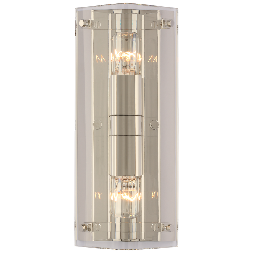 Clayton Crystal Wall Sconce - Nickel/Brass