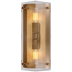 Clayton Crystal Wall Sconce - Nickel/Brass