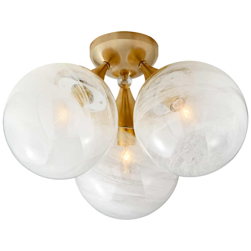Cristol 1/3/16Lt Flush Mount - Nickel/Brass