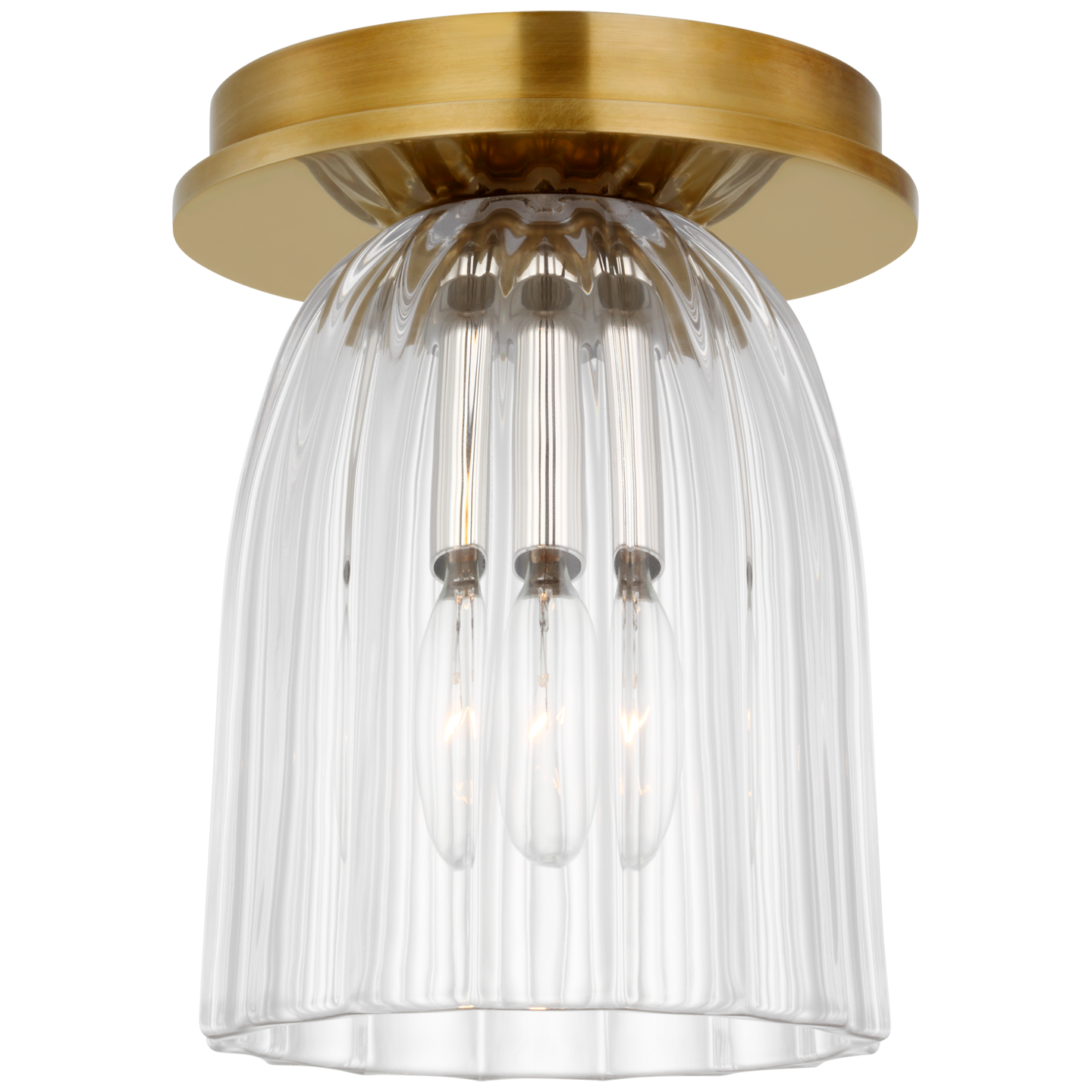 Asalea 5" Solitaire Flush Mount - Brass/Nickel