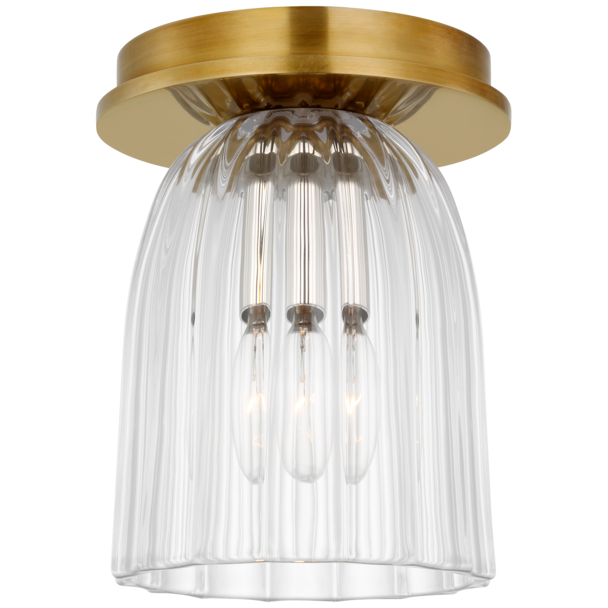 Asalea 5" Solitaire Flush Mount - Brass/Nickel