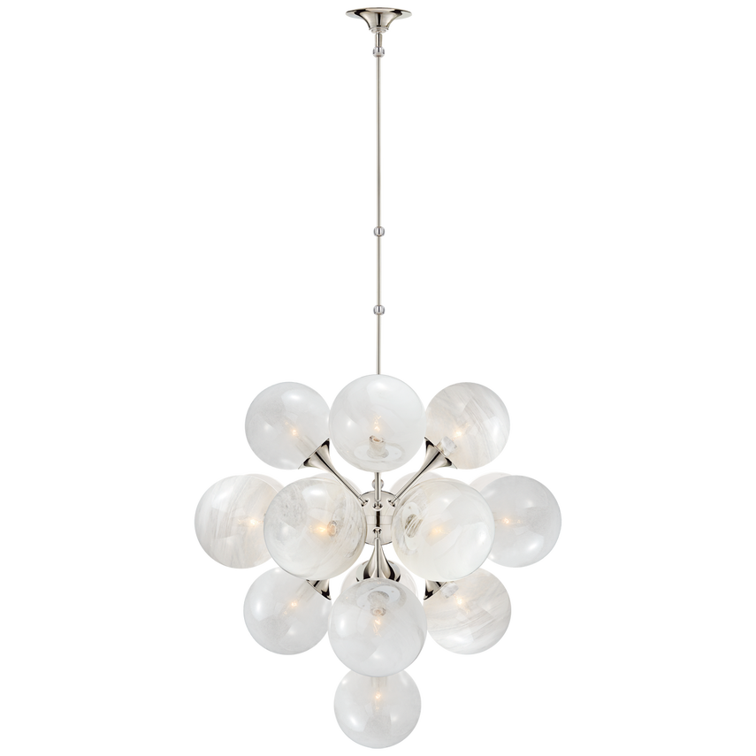 Cristol 10/17Lt Tiered Chandelier - Brass/Nickel
