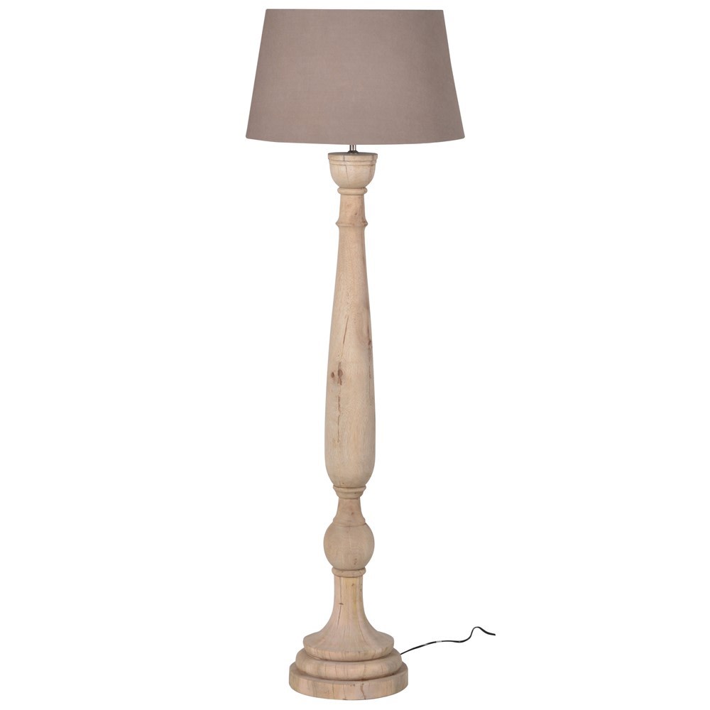 Aurora Wooden Floor Lamp with Shade E27