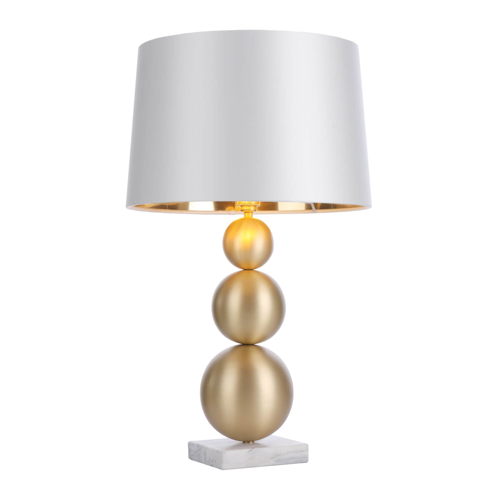 Athena table lamp in butter brass with a marble base - BASE ONLY E27