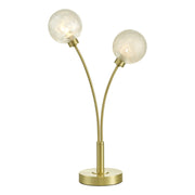 Avari 2 Light Table Lamp Satin Brass Glass/Satin Nickel & White Frosted Glass G9