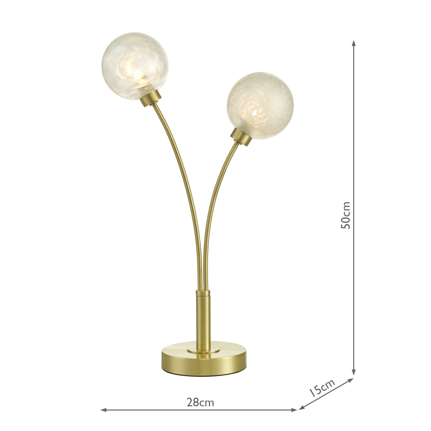 Avari 2 Light Table Lamp Satin Brass Glass/Satin Nickel & White Frosted Glass G9