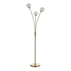 Avari 3 Light Floor Lamp Satin Brass/Satin Nickel Glass G9