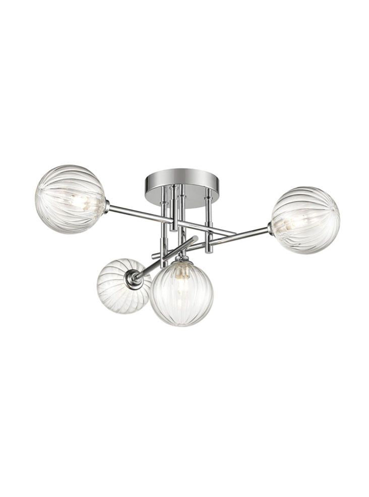 Abstract 4/5Lt Bathroom Centre Ceiling Light IP44- Black & Brass/Chrome Finish