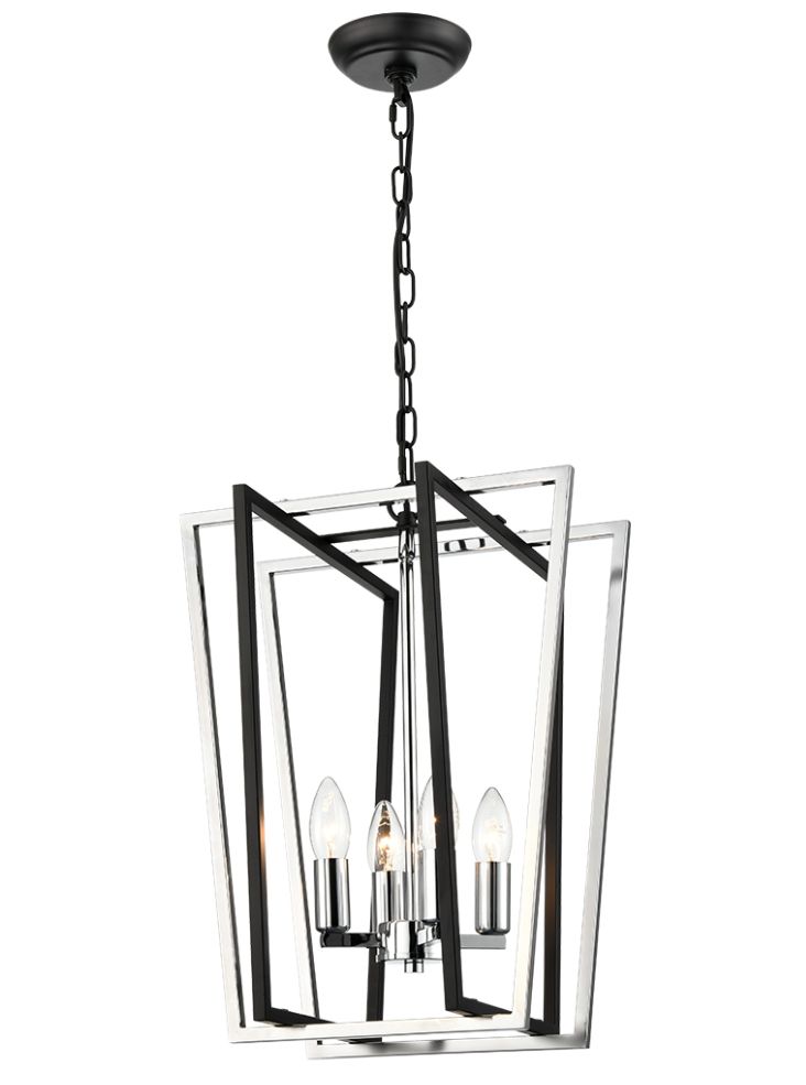 Aviator 4Lt Lantern - Matt Black & Aged Brass