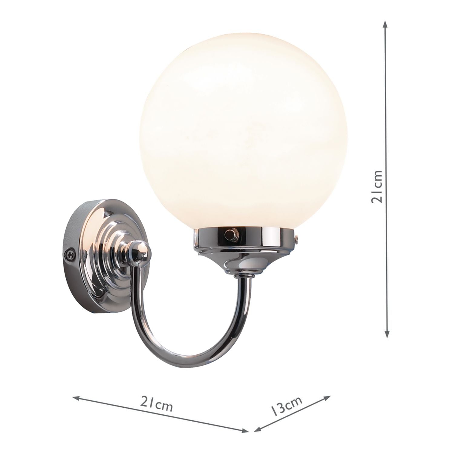 Barclay Bathroom Wall Light Antique Brass/Polished Chrome Opal Glass IP44
