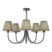 Becca 5 Light Ceiling Light- Matt Black With Different Shades