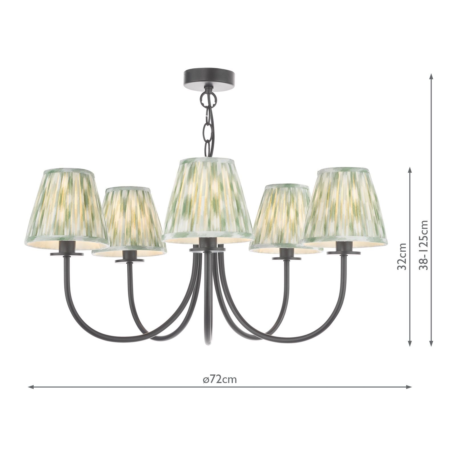 Becca 5 Light Ceiling Light- Matt Black With Different Shades